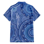 Australia Autism Awareness Family Matching Long Sleeve Bodycon Dress and Hawaiian Shirt Aboriginal Lizard Dot Painting