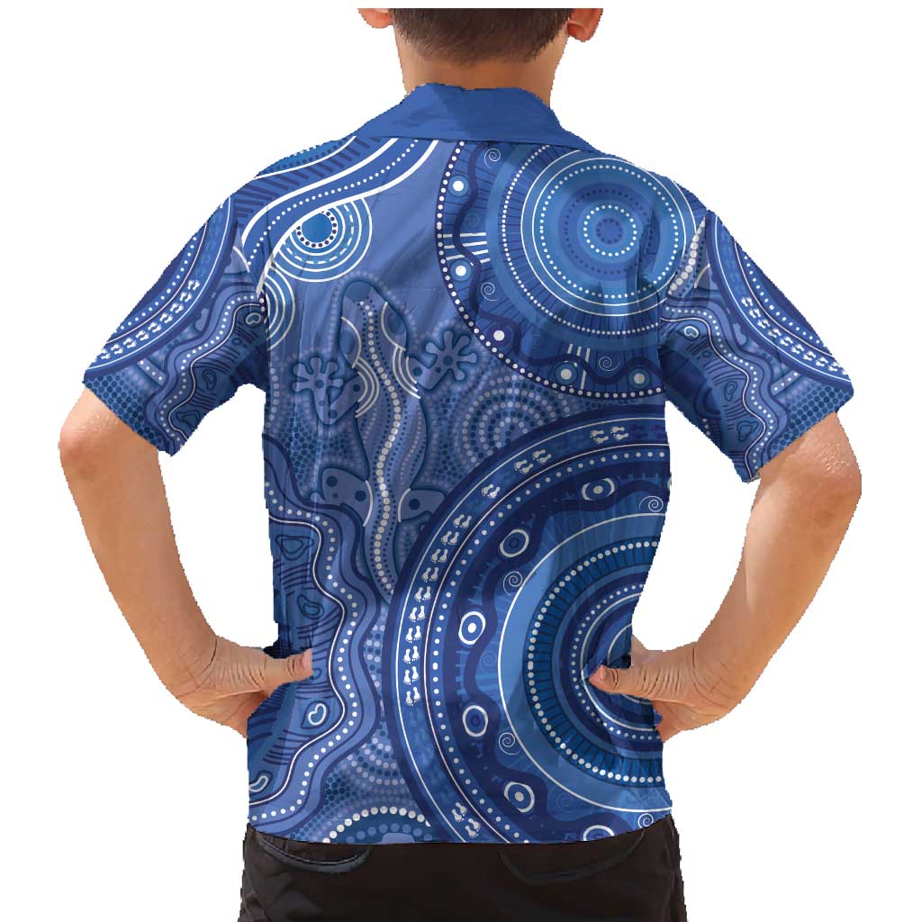 Australia Autism Awareness Family Matching Mermaid Dress and Hawaiian Shirt Aboriginal Lizard Dot Painting