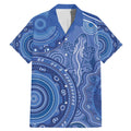 Australia Autism Awareness Family Matching Mermaid Dress and Hawaiian Shirt Aboriginal Lizard Dot Painting