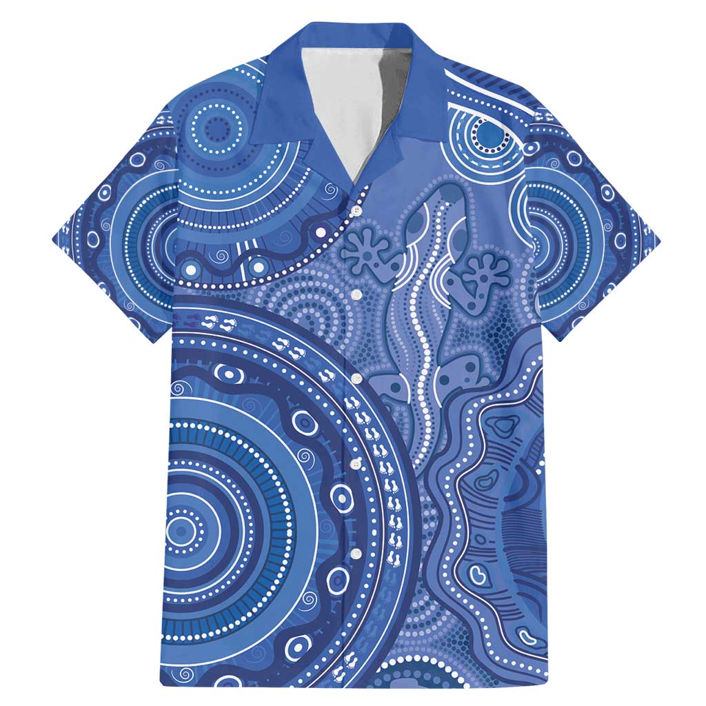 Australia Autism Awareness Family Matching Mermaid Dress and Hawaiian Shirt Aboriginal Lizard Dot Painting