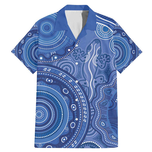 Australia Autism Awareness Family Matching Mermaid Dress and Hawaiian Shirt Aboriginal Lizard Dot Painting