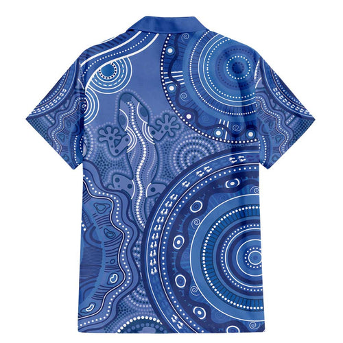 Australia Autism Awareness Family Matching Mermaid Dress and Hawaiian Shirt Aboriginal Lizard Dot Painting