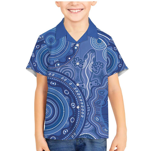 Australia Autism Awareness Family Matching Mermaid Dress and Hawaiian Shirt Aboriginal Lizard Dot Painting