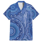 Australia Autism Awareness Family Matching Puletasi and Hawaiian Shirt Aboriginal Lizard Dot Painting