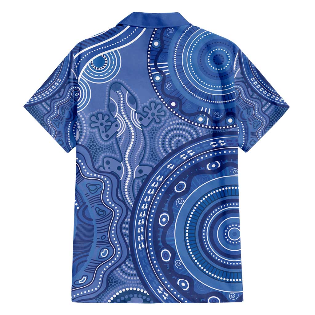 Australia Autism Awareness Family Matching Puletasi and Hawaiian Shirt Aboriginal Lizard Dot Painting