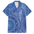 Australia Autism Awareness Family Matching Short Sleeve Bodycon Dress and Hawaiian Shirt Aboriginal Lizard Dot Painting