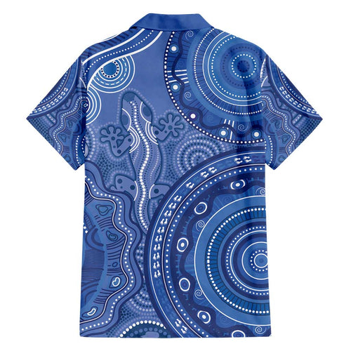 Australia Autism Awareness Family Matching Short Sleeve Bodycon Dress and Hawaiian Shirt Aboriginal Lizard Dot Painting