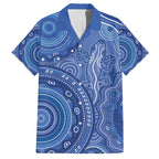 Australia Autism Awareness Family Matching Summer Maxi Dress and Hawaiian Shirt Aboriginal Lizard Dot Painting