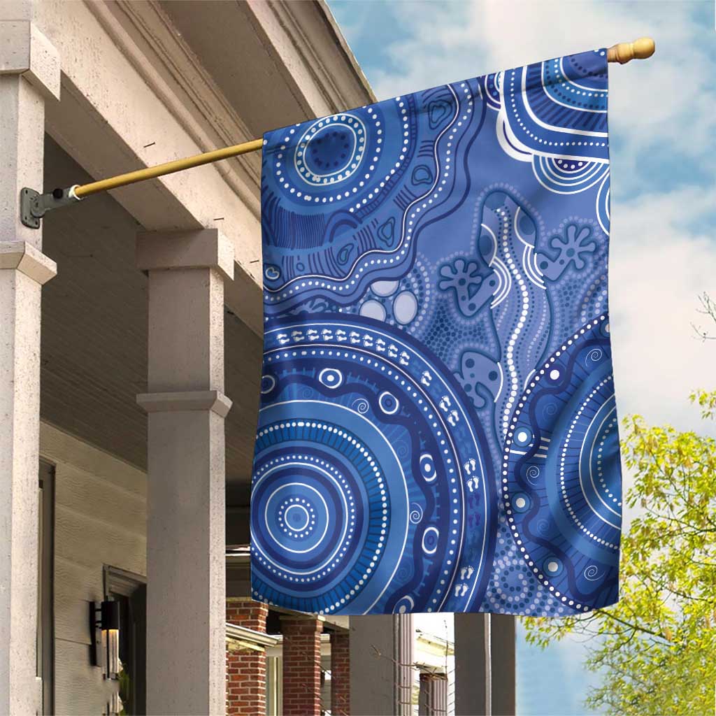 Australia Autism Awareness Garden Flag Aboriginal Lizard Dot Painting