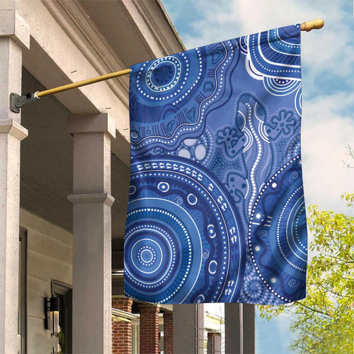 Australia Autism Awareness Garden Flag Aboriginal Lizard Dot Painting