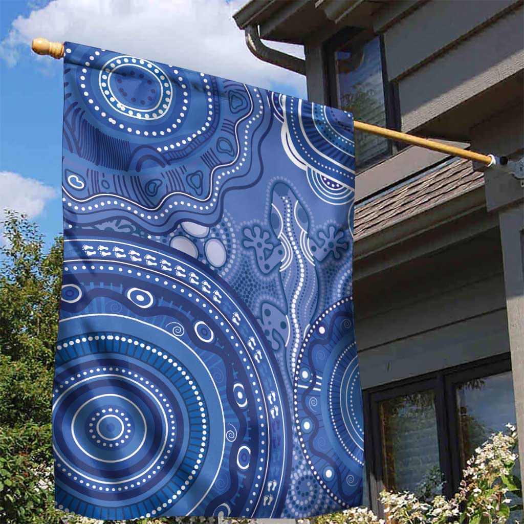 Australia Autism Awareness Garden Flag Aboriginal Lizard Dot Painting