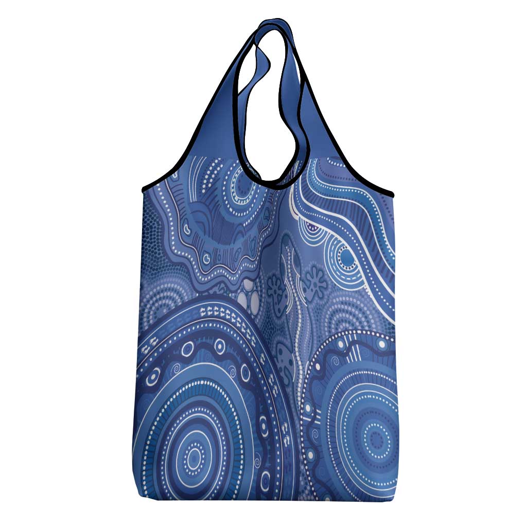 Australia Autism Awareness Grocery Bag Aboriginal Lizard Dot Painting