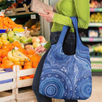 Australia Autism Awareness Grocery Bag Aboriginal Lizard Dot Painting