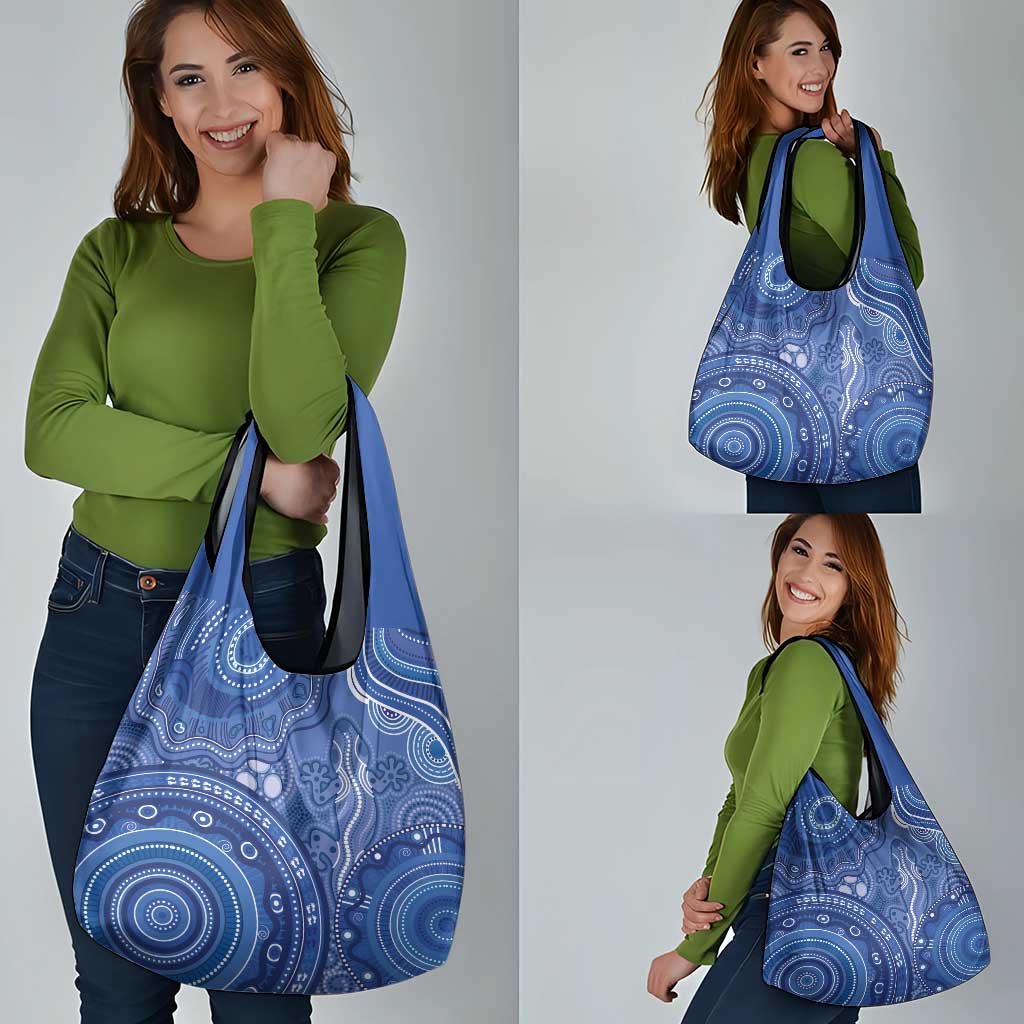 Australia Autism Awareness Grocery Bag Aboriginal Lizard Dot Painting