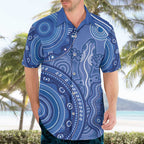 Australia Autism Awareness Hawaiian Shirt Aboriginal Lizard Dot Painting