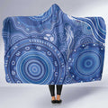 Australia Autism Awareness Hooded Blanket Aboriginal Lizard Dot Painting