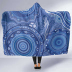Australia Autism Awareness Hooded Blanket Aboriginal Lizard Dot Painting