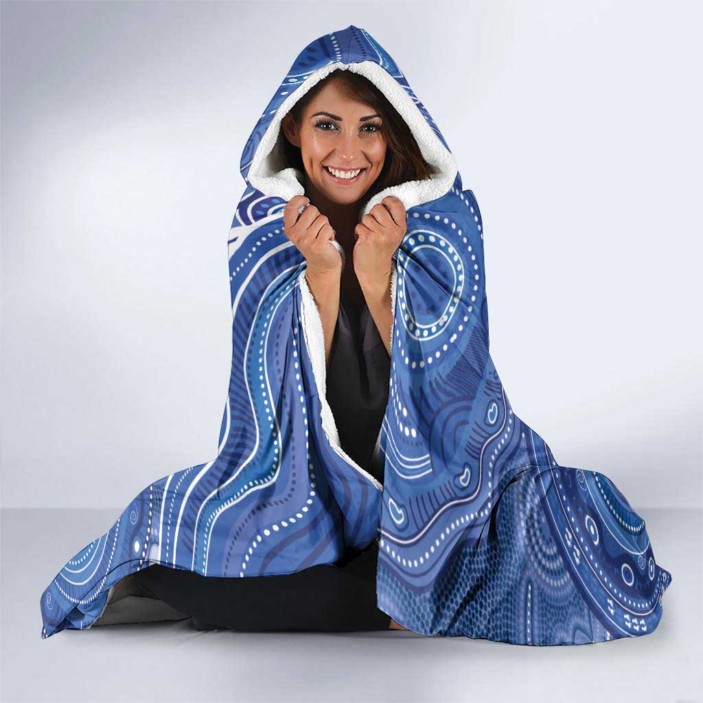 Australia Autism Awareness Hooded Blanket Aboriginal Lizard Dot Painting