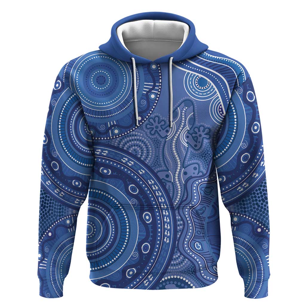 Australia Autism Awareness Hoodie Aboriginal Lizard Dot Painting
