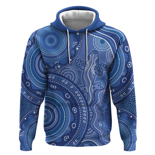 Australia Autism Awareness Hoodie Aboriginal Lizard Dot Painting