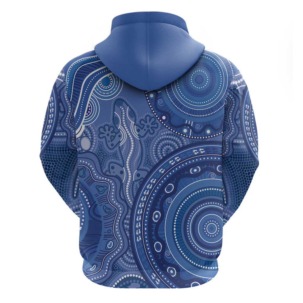 Australia Autism Awareness Hoodie Aboriginal Lizard Dot Painting