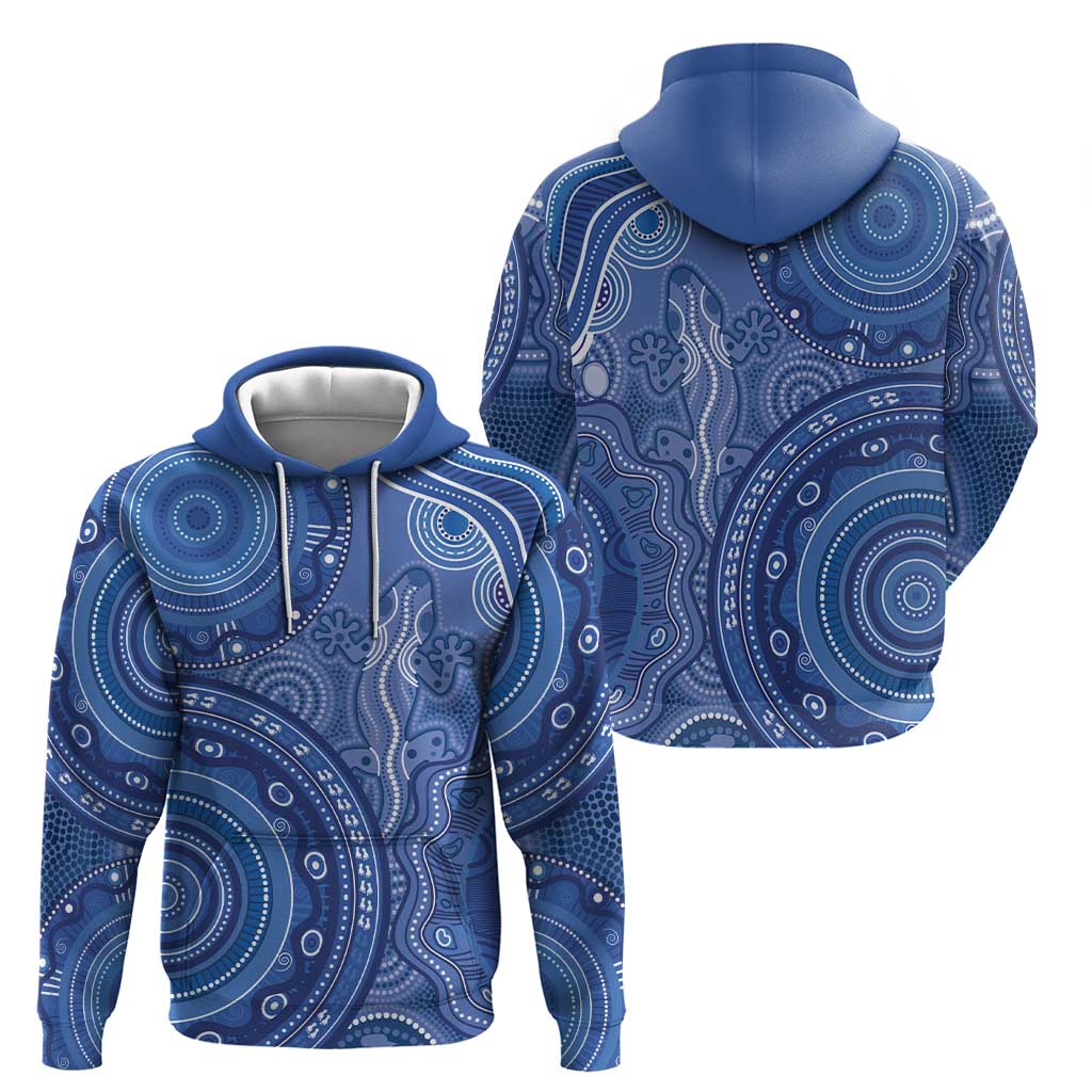 Australia Autism Awareness Hoodie Aboriginal Lizard Dot Painting