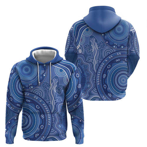 Australia Autism Awareness Hoodie Aboriginal Lizard Dot Painting