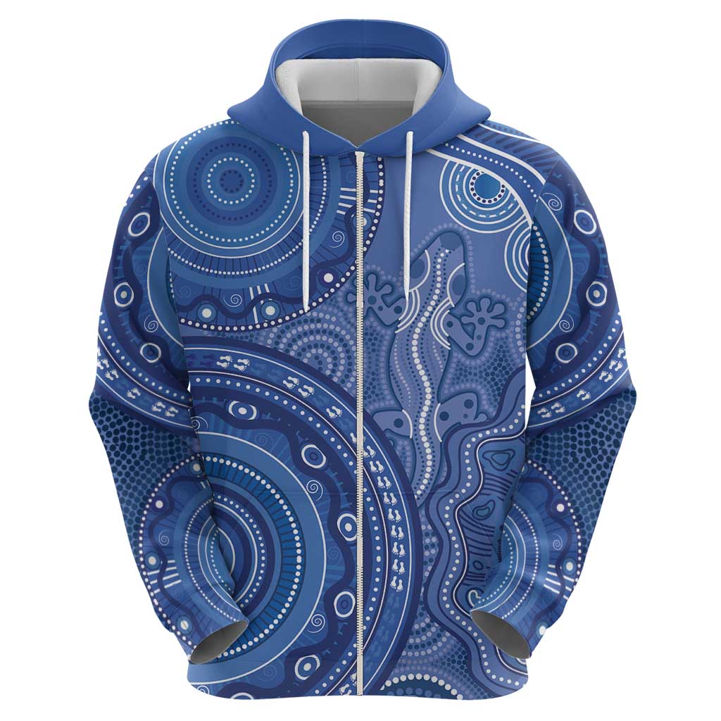 Australia Autism Awareness Hoodie Aboriginal Lizard Dot Painting