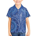 Australia Autism Awareness Kid Hawaiian Shirt Aboriginal Lizard Dot Painting