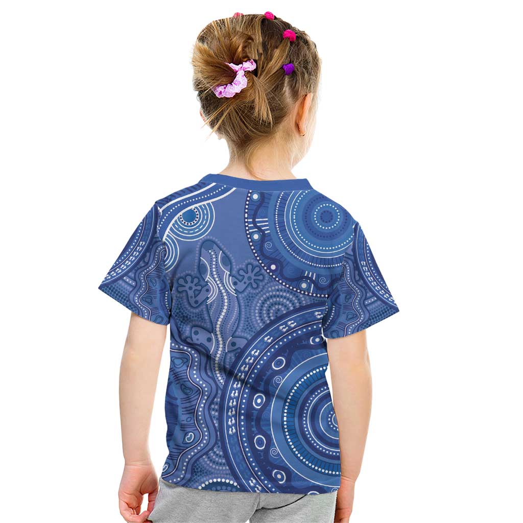 Australia Autism Awareness Kid T Shirt Aboriginal Lizard Dot Painting