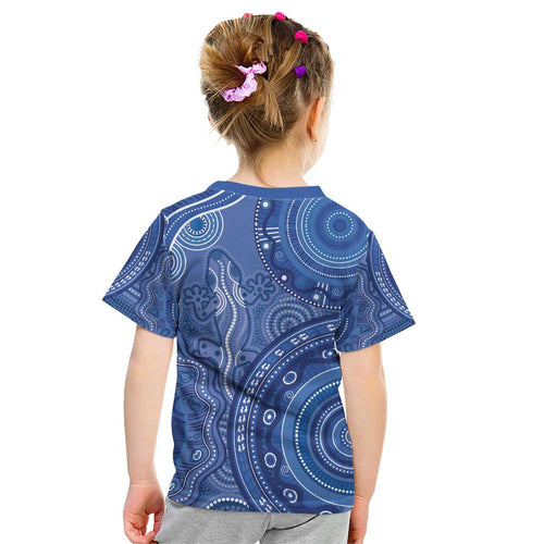 Australia Autism Awareness Kid T Shirt Aboriginal Lizard Dot Painting