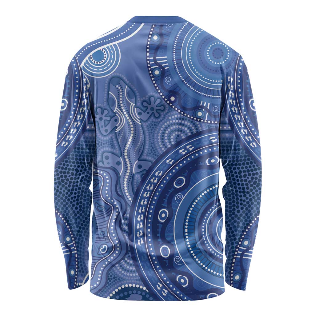 Australia Autism Awareness Long Sleeve Shirt Aboriginal Lizard Dot Painting