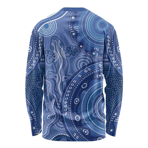 Australia Autism Awareness Long Sleeve Shirt Aboriginal Lizard Dot Painting