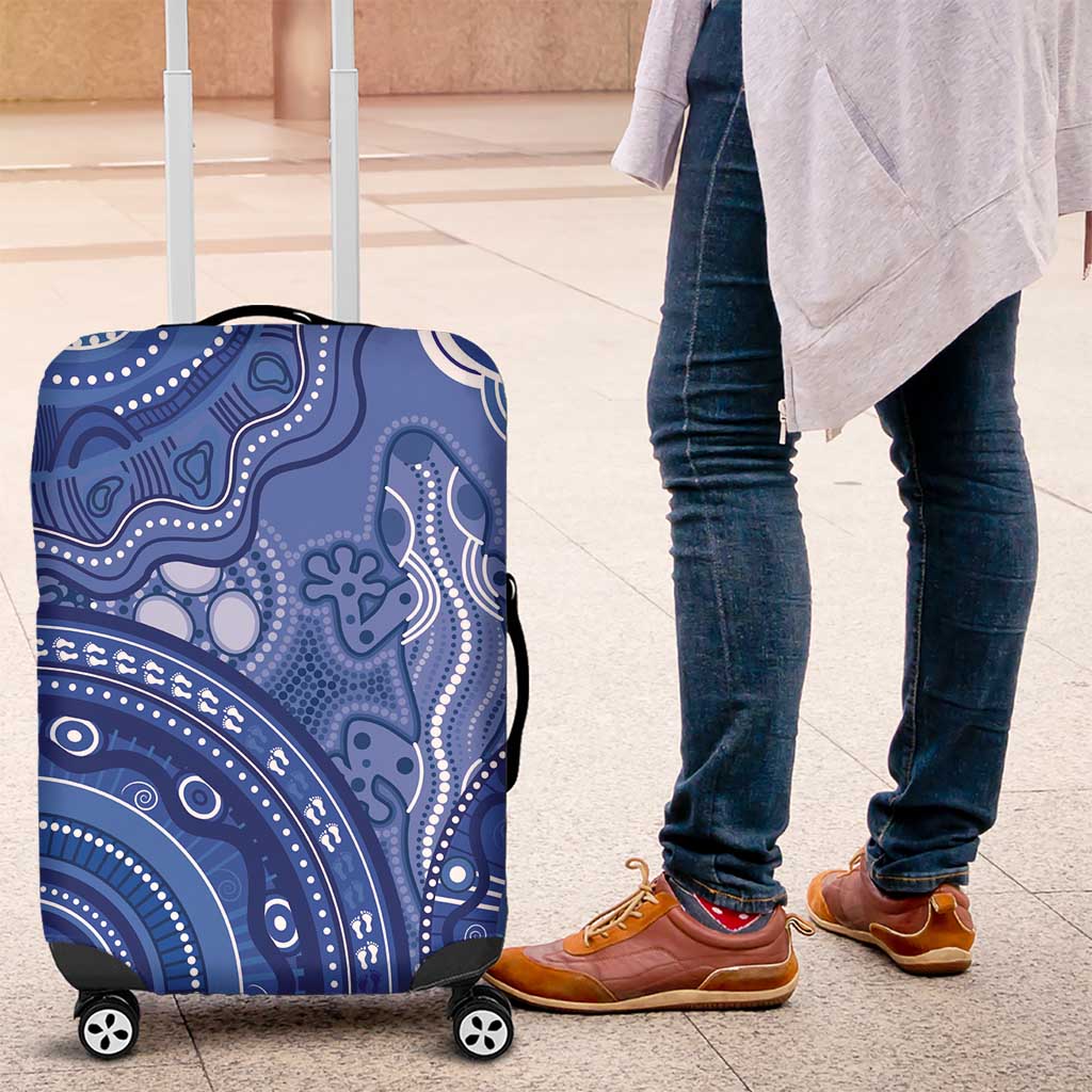 Australia Autism Awareness Luggage Cover Aboriginal Lizard Dot Painting