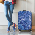 Australia Autism Awareness Luggage Cover Aboriginal Lizard Dot Painting