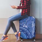 Australia Autism Awareness Luggage Cover Aboriginal Lizard Dot Painting