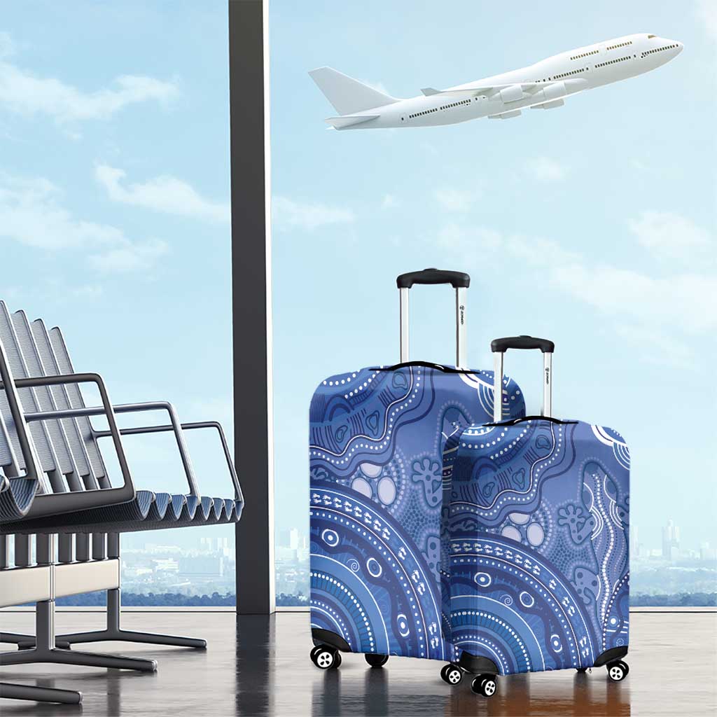 Australia Autism Awareness Luggage Cover Aboriginal Lizard Dot Painting