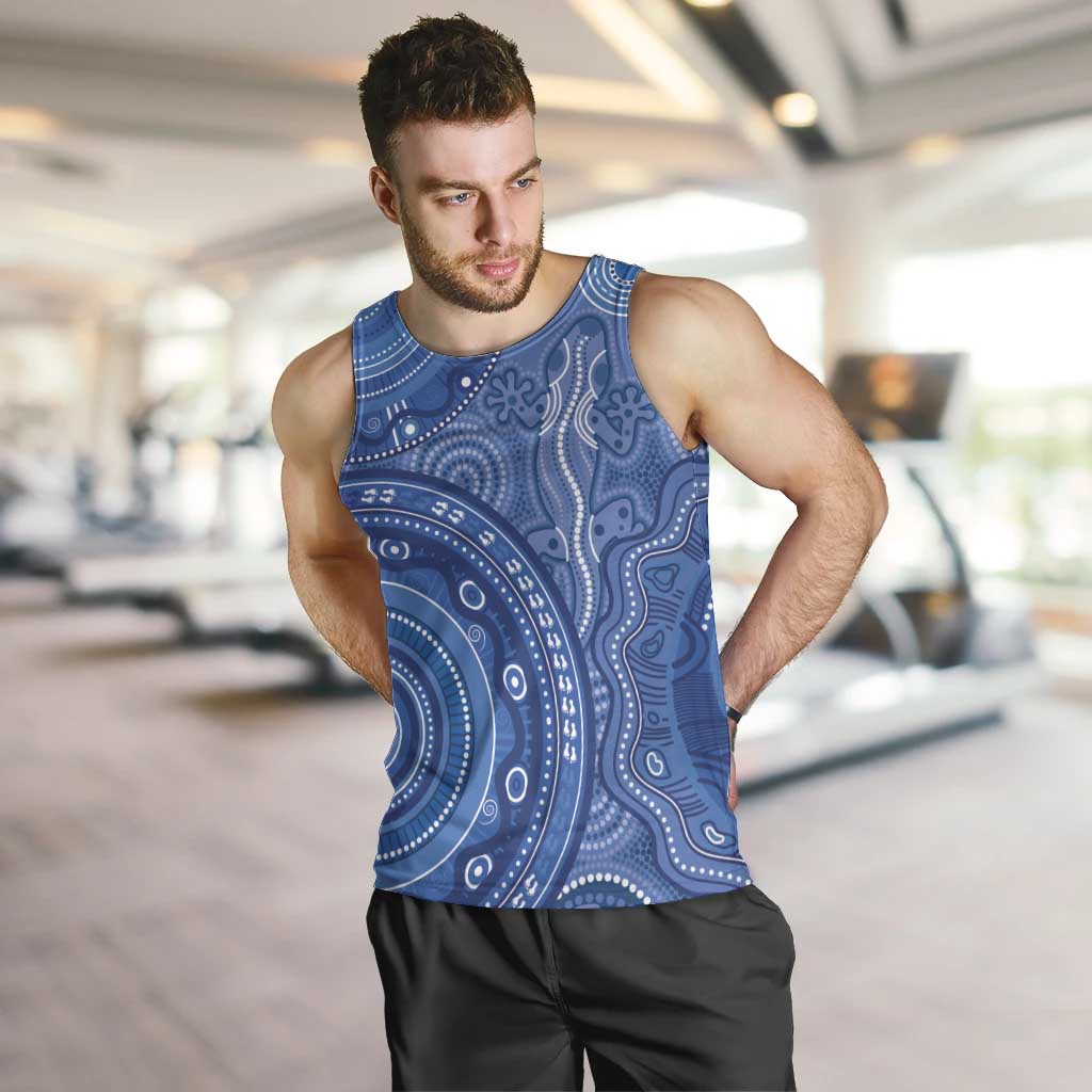 Australia Autism Awareness Men Tank Top Aboriginal Lizard Dot Painting
