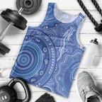 Australia Autism Awareness Men Tank Top Aboriginal Lizard Dot Painting