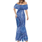 Australia Autism Awareness Mermaid Dress Aboriginal Lizard Dot Painting