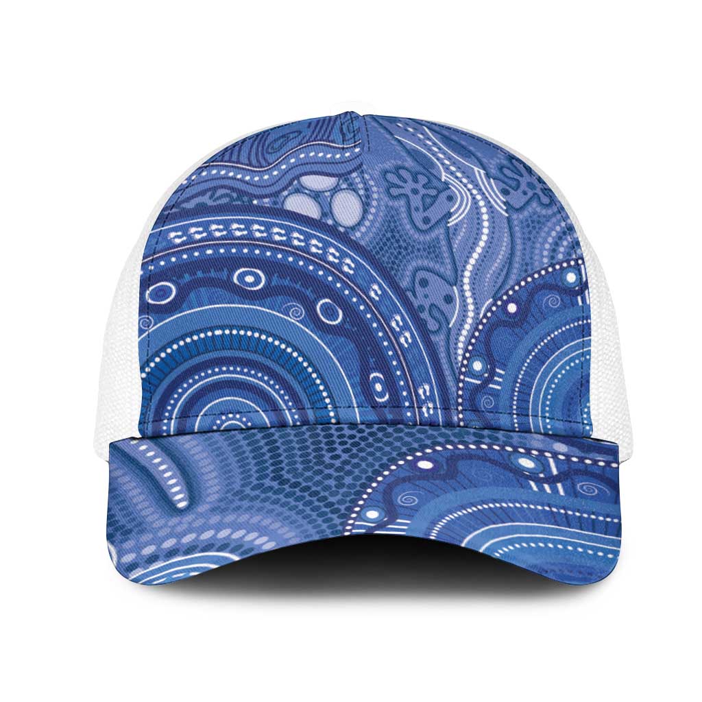 Australia Autism Awareness Mesh Trucker Cap Aboriginal Lizard Dot Painting - Aussie Hoodie