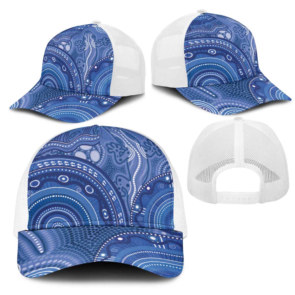 Australia Autism Awareness Mesh Trucker Cap Aboriginal Lizard Dot Painting - Aussie Hoodie