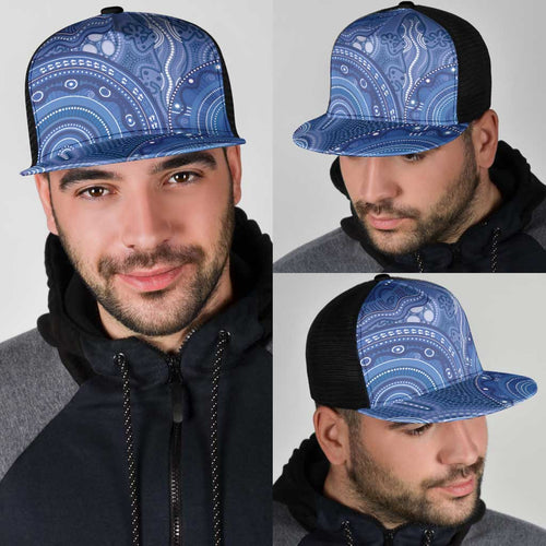 Australia Autism Awareness Mesh Trucker Cap Aboriginal Lizard Dot Painting - Aussie Hoodie