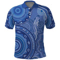 Australia Autism Awareness Polo Shirt Aboriginal Lizard Dot Painting