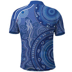 Australia Autism Awareness Polo Shirt Aboriginal Lizard Dot Painting