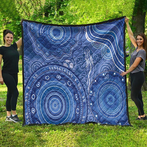 Australia Autism Awareness Quilt Aboriginal Lizard Dot Painting