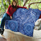 Australia Autism Awareness Quilt Aboriginal Lizard Dot Painting