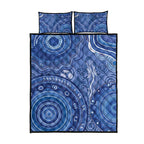 Australia Autism Awareness Quilt Bed Set Aboriginal Lizard Dot Painting
