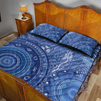 Australia Autism Awareness Quilt Bed Set Aboriginal Lizard Dot Painting