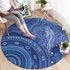 Australia Autism Awareness Round Carpet Aboriginal Lizard Dot Painting